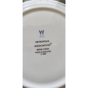 4 WEDGWOOD METROPOLIS BONE CHINA GREEK KEY TEA SAUCERS